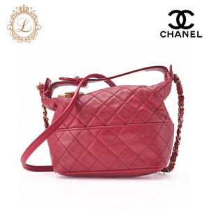 Chanel Matelasse Coco Charm Shoulder Bag Chain Lambskin Red